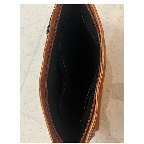 Liza Ganz Vintage Brown Ostrich and Snake Skin Clutch Evening Bag Avant Garde - Picture 7 of 8